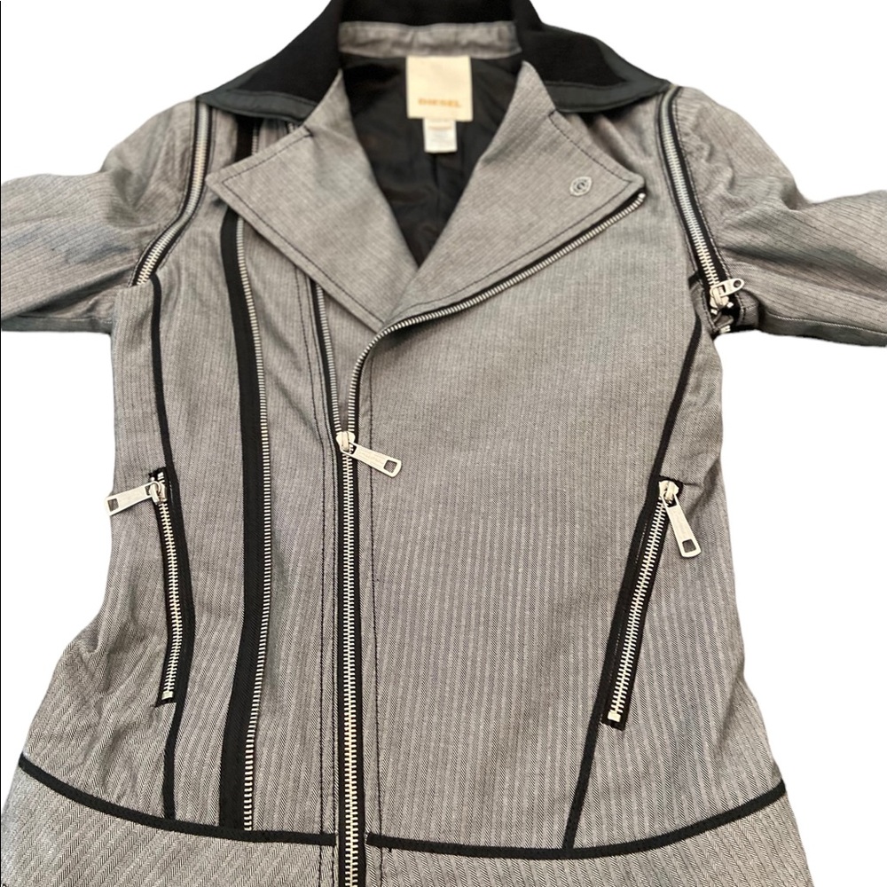 Diesel Womens Moto Jacket w removable Sleeves. Xs
